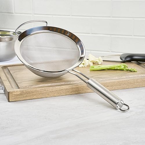 Miniatura 3 de Restaurantware - Tamiz de malla estándar alemán de 7.9 pulgadas, 1 colador de malla fina con mango - Tamiz ultra duradero, lavavajillas, colador de