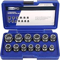 Vista 1 de PLATINUMEDGE 13 Pieces Impact Bolt & Nut Remover Set, Stripped Bolt Extractor Set, Cr-Mo Extraction Tool Set with Solid Storage Case, Easy Out