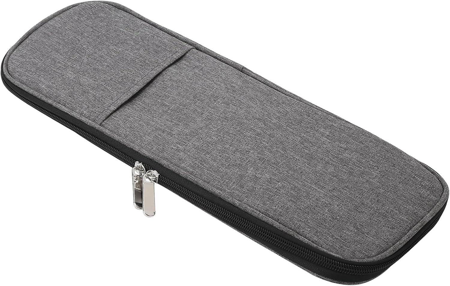 Knitting Needle Storage Case, Gray 600D Oxford Cloth, Long Woven Organizer Bag for Crochet Supplies