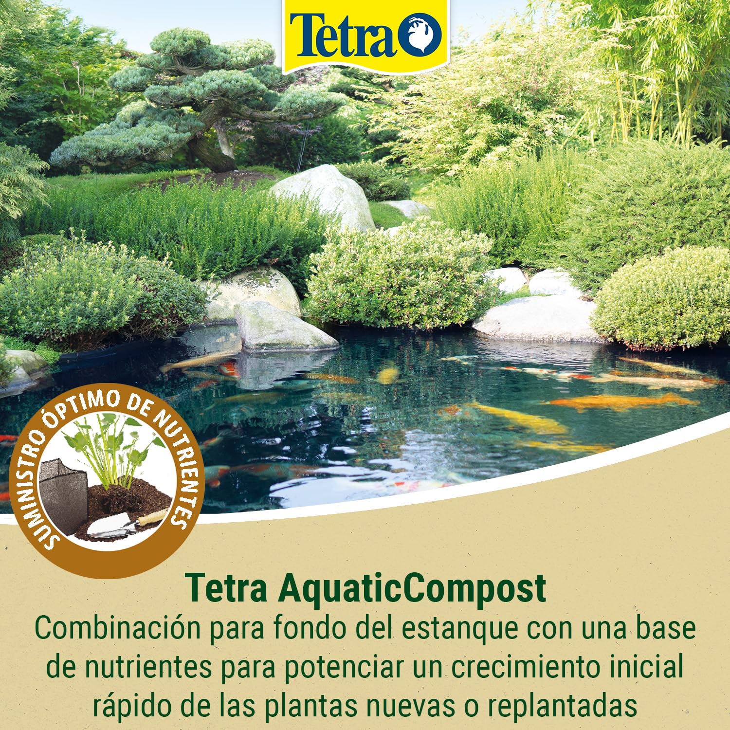 Tetra Pond AquaticCompost - Fertilizante, Tierra para Fondo de Cuenca - Nutrientes para Plantas de Estanque de jardín y Ornamento - Promueve el Crecimiento de Las Plantas - 16 L