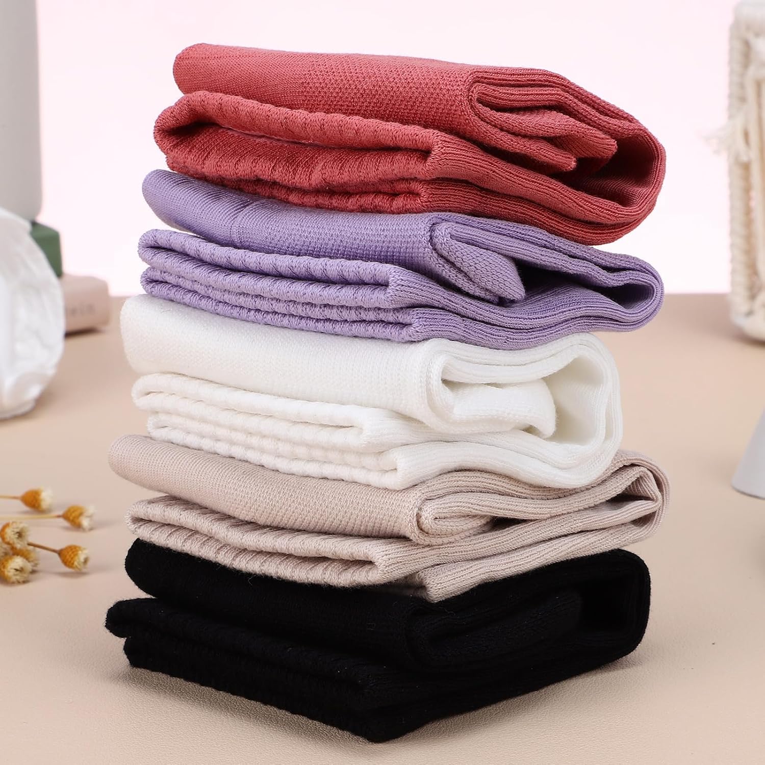 10 Pairs Cotton Athletic Crew Socks for Women Breathable Sweat-wicking Thin Sports Socks with Elastic Cuff for Running Hiking Fitness and Casual Wear