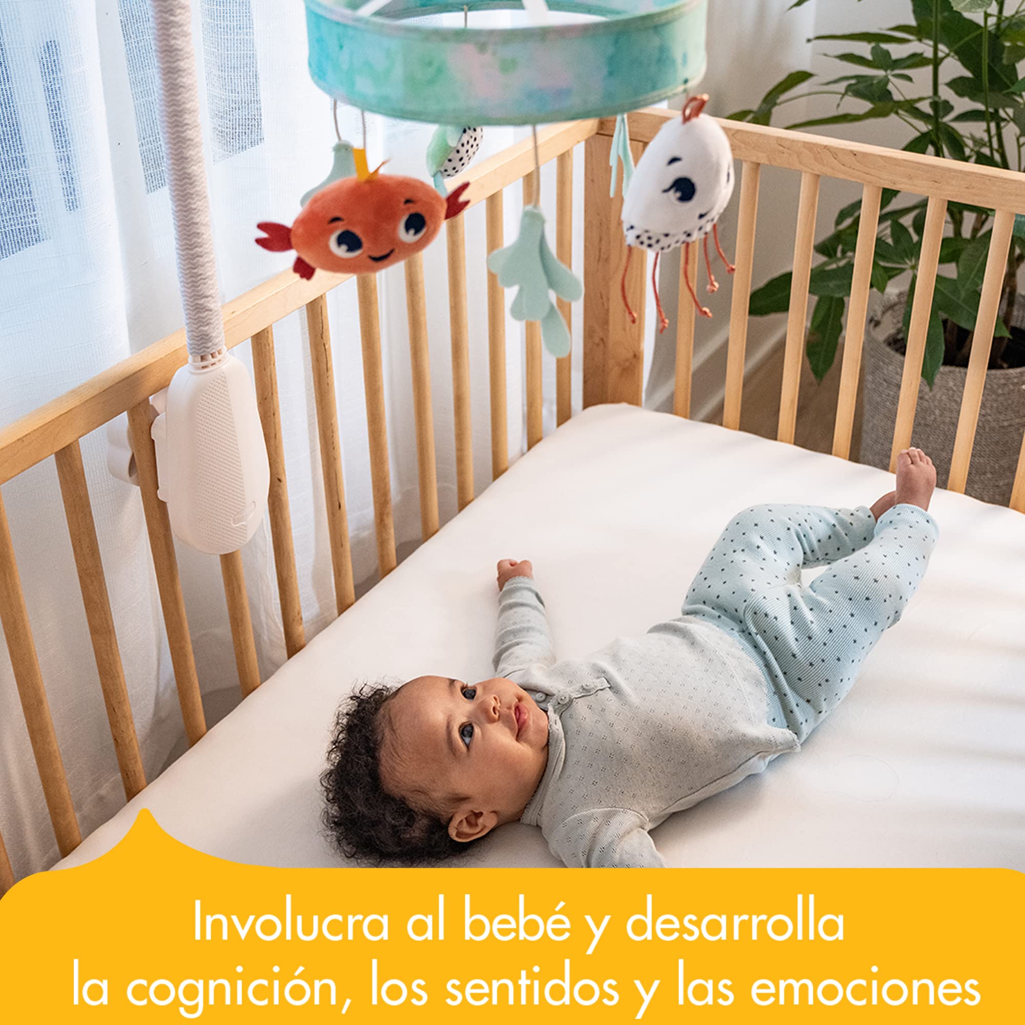 Tiny Love El mundo submarino Móvil cuna bebé, Móvil musical con 15 melodías, carrusel bebés 0+ meses, colección Treasure the Ocean