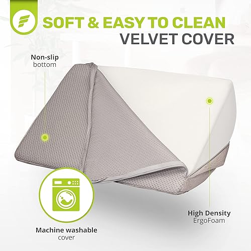 Miniatura 7 de ErgoFoam Reposapiés - Diseño ortopédico de lágrima respaldado por quiropráctico - Reposapiés ajustable 2 en 1 para debajo del escritorio -