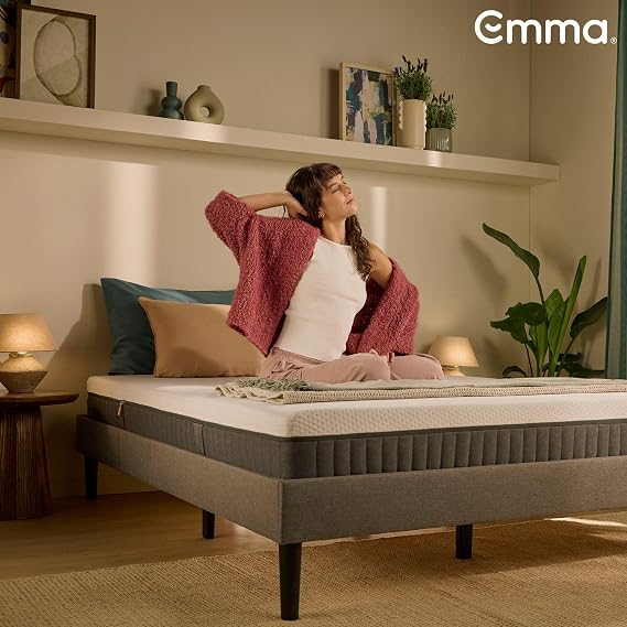 Emma Original Lite Mattress, Super King (180×200 cm), 22 cm, Memory Foam & Pocket Springs, Medium Firm Comfort & Support, Moisture-Regulating Cover, Rolled Delivery