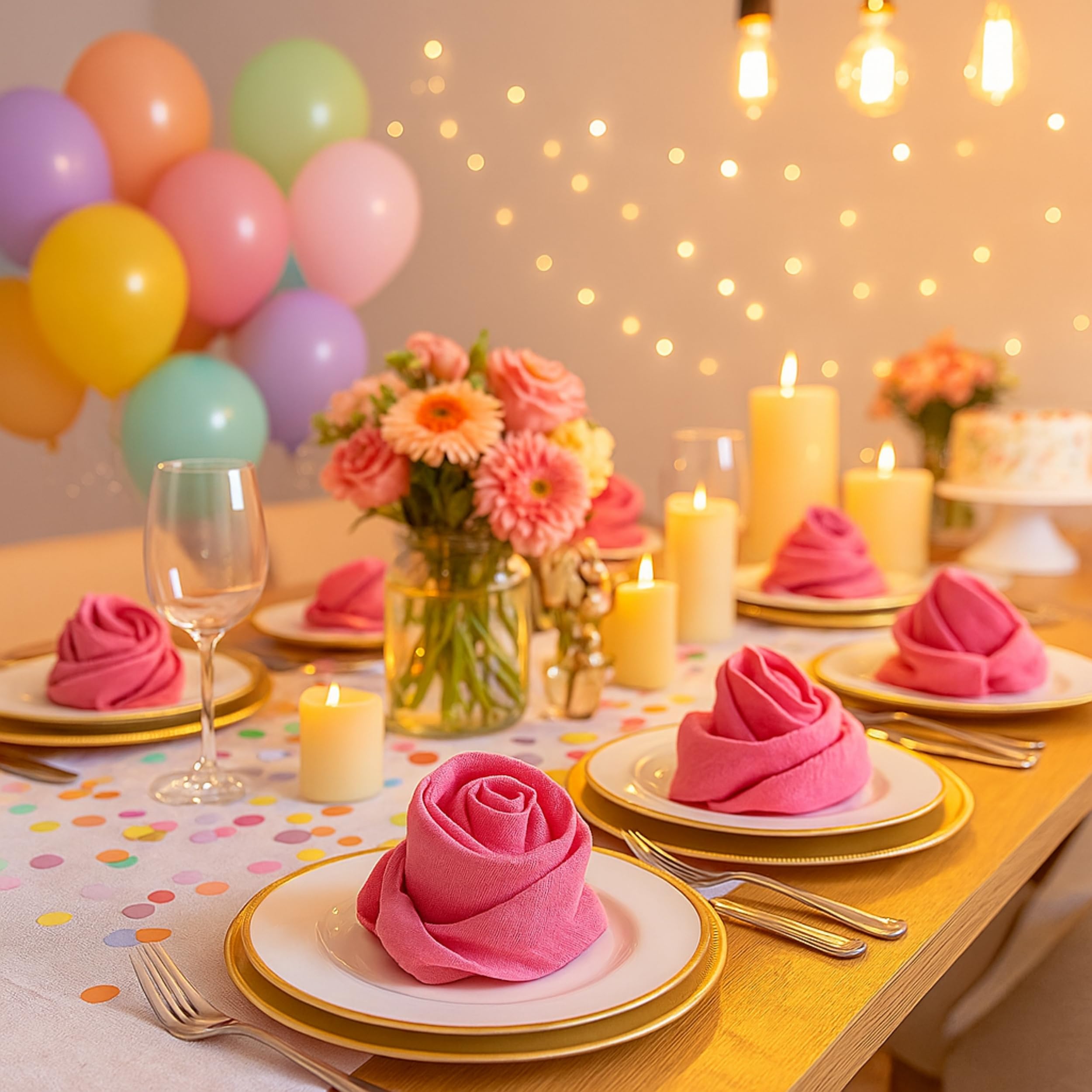 100% Cotton Cloth Pink Napkins 18x18 Inch (Pack of 4) – Soft Reusable Table Napkins for Dining Table, Kitchen & Dinner Parties – Washable Fabric Dinner Napkins for Home, Restaurant & Wedding Use 3