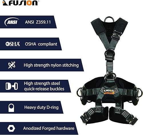 Miniatura 3 de Fusión Climb Tac-Scape - Arnés de rescate de cuerpo completo acolchado y estilo Y