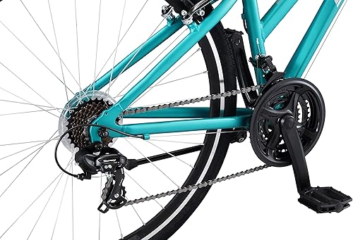 Vista 49 de Schwinn Bicicleta híbrida Network 1, 700c Bicicleta para hombre y mujer, Bicicleta híbrida de 21 velocidades, Marco de aluminio, Horquilla