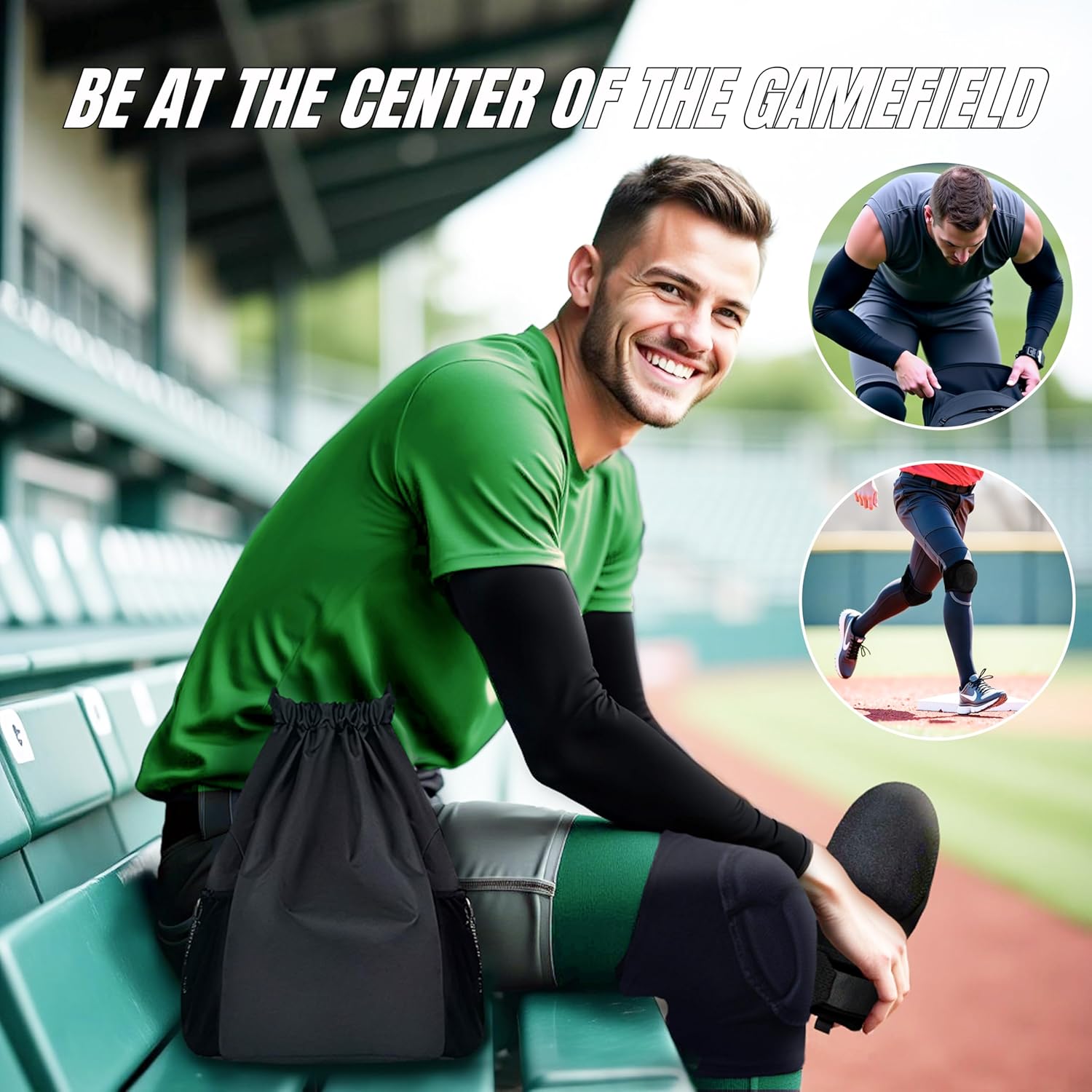 Sliding Mitt - Baseball Sliding Mitt Youth Boys - Knee Protection for Baseball & Arm Sleeves for Men & Women - Hand Guard for Base Stealing - Compression Sleeve Kit - Safety Equipment with Carry Bag - Image 4