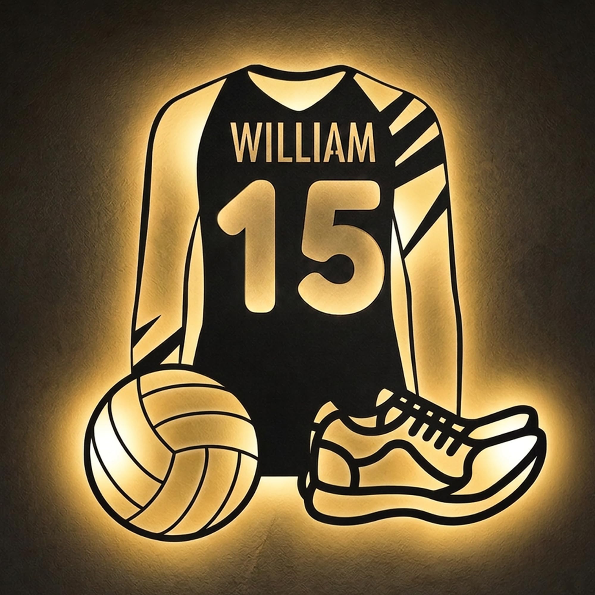 Personalised Football Jersey Neon Sign, Custom Player Name and Number, Light Up Sign with 7- or 16-Color LED Neon, Sports Decor for Bedroom Party Bar, Gifts for Football Fans Player and Coaches