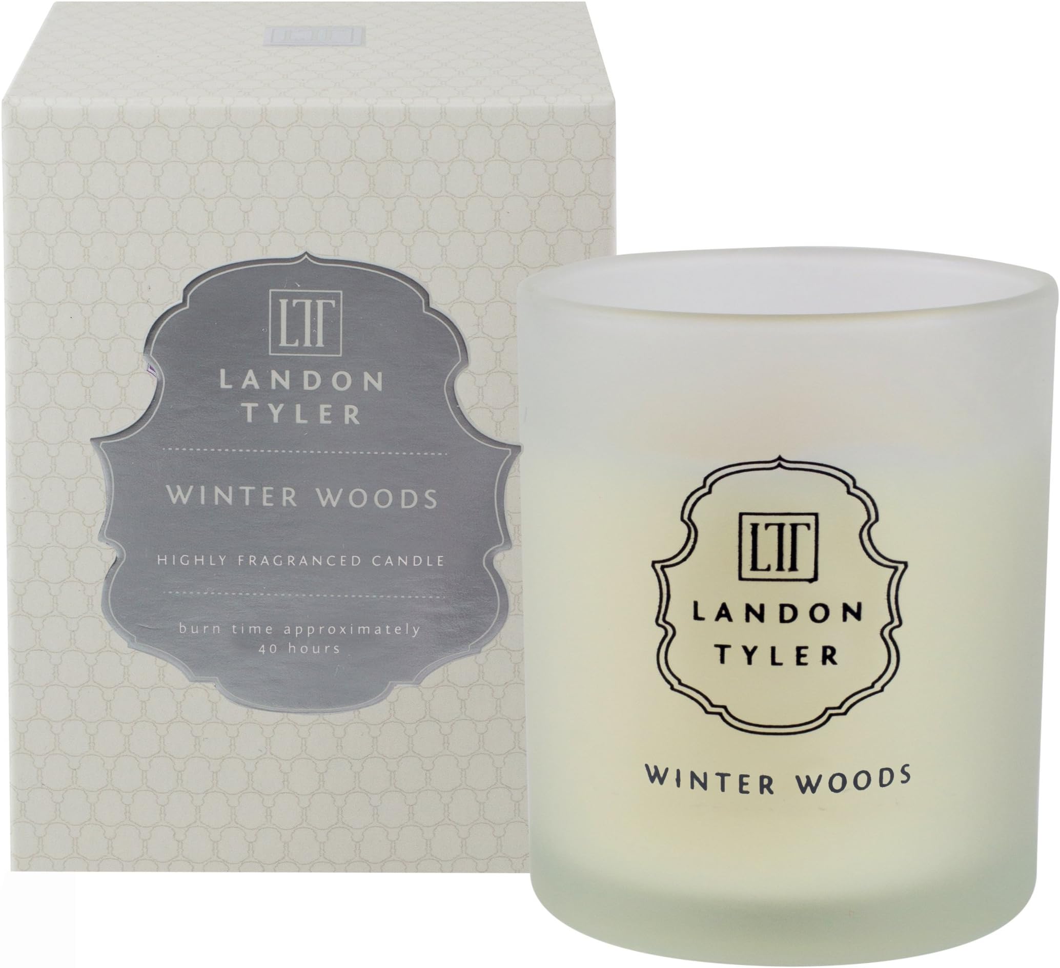 Landon Tyler Winter Woods | Scented Wick Candle Set with Fragrance Notes of Pine & Fir | Candles for Bedroom Living Room Office Bathroom & for Stress Relief | 40h Burn Time | 200g