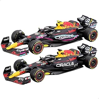 Burago 78004 Lot de 2 modèles de Voitures Formule 1, Max Verstappen, Sergio Perez, Oracle Red Bull Racing RB19, échelle 1/24, Maquette de Voiture, Miniature de Collection, F1, BBurago, +3 Ans