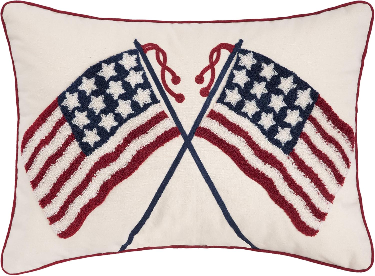 C&F Home Patriotic Crossed USA American Flag Stars & Stripes Accent Pillow 14" x 20" Americana 4th of July Liberty USA Independence Day Labor Day Home Living Room Sofa Chair Couch Bed Bedroom Decor
