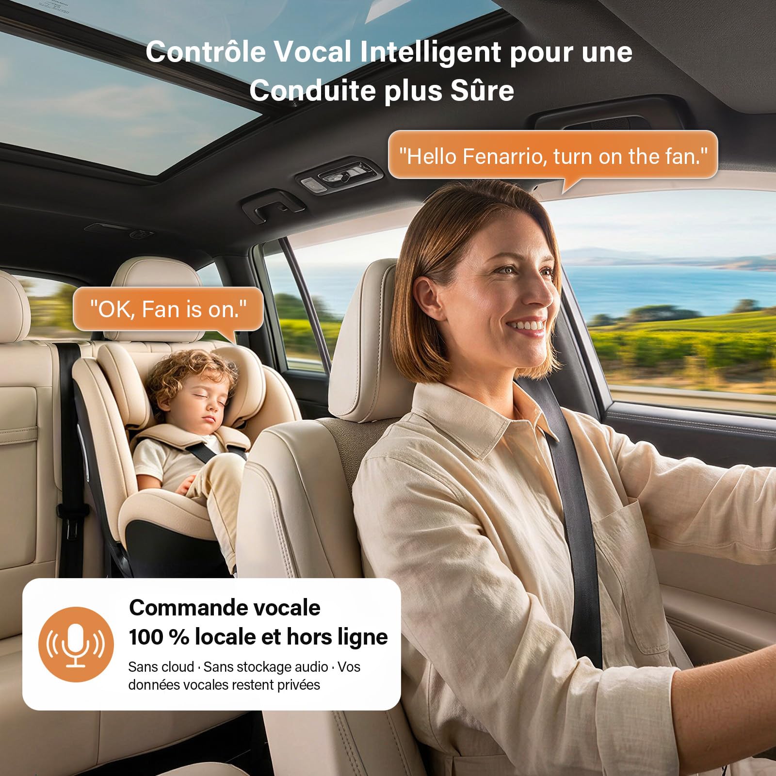 AS5 i-Size Siège Auto,Pivotant 360,ISOFIX,Ergonomic,Réglable,Beige | Refroidissement Double Zone, Commande Vocale, 0-8 Ans, 40-150 cm(max. 25kg),7 Inclinaisons, Harnais 5pts,Installation Facile