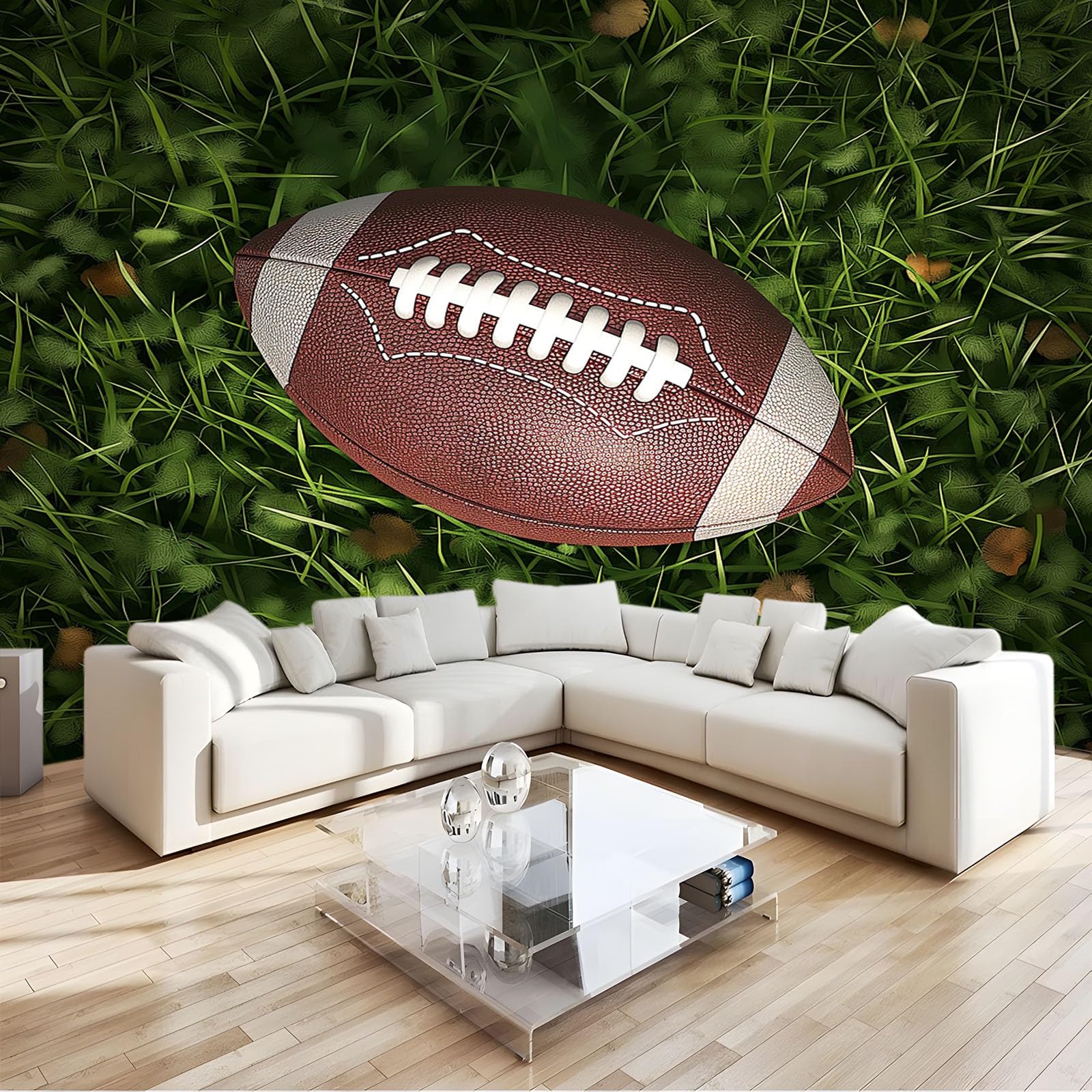 Papier peint intissé 3D football américain 200x140 cm tapisserie murale salon chambre