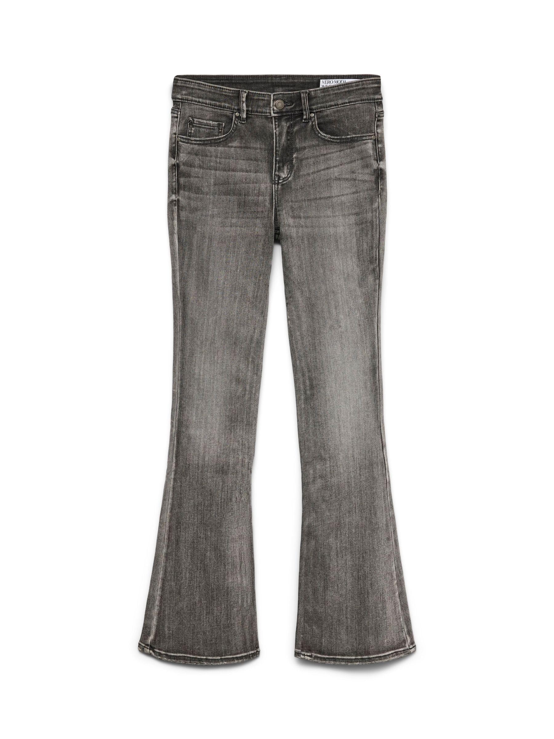 VERO MODA Women's Vmflash Mr Flared Jeans Li213 Noos, Medium Grey Denim, S / 32L