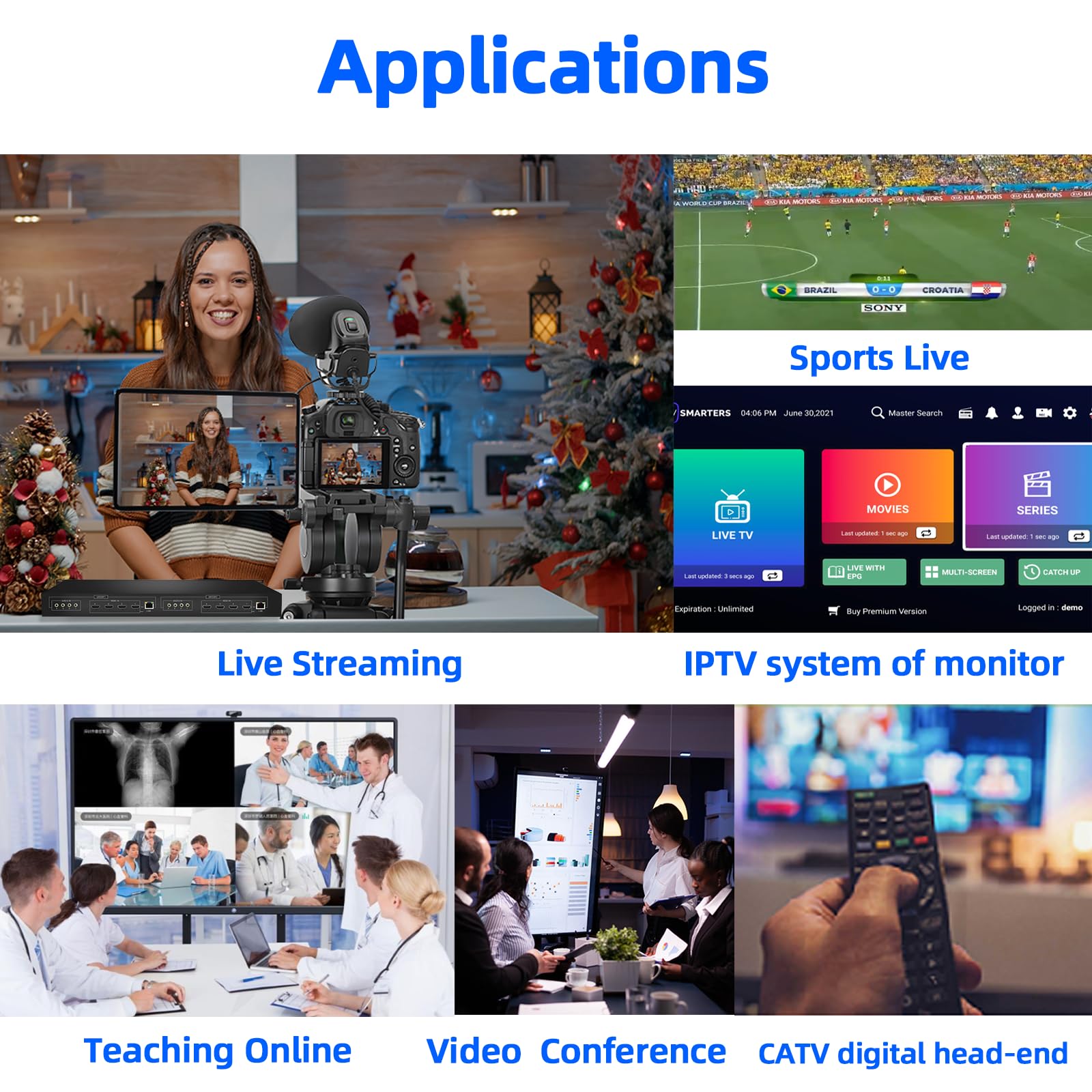 H.265 H.264 MJPEG 4K 1080P HDMI 8-Kanal-Video-Encoder für Live-Übertragungen, HDMI-Video-Encoder 1U-Rack RTTP RTSP RTMP RTMPS SRT Multicast, RTMP-Server, 32 Ausgänge, Spiegelung