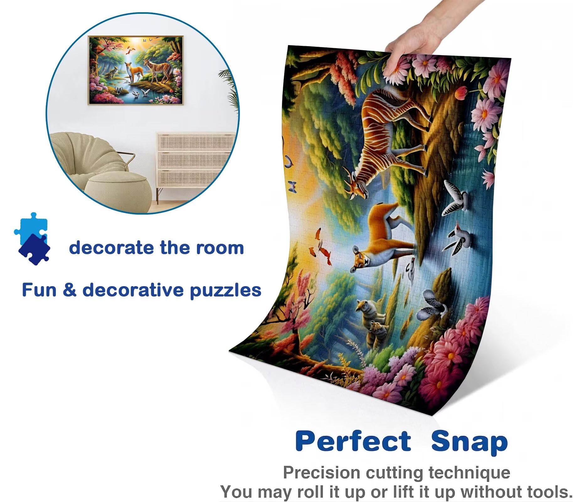 Puzzle 4000 Teile, Holzpuzzle Erwachsene - Impossible Puzzle 141.5 x 87.5 cm niffliges Denkspiel & Denksport für Frauen & Männer, Familienspiel für Spieleabende, Geschenk für Frauen Wald Tier-3 w0-760