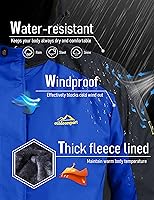 Vista 9 de MAGCOMSEN Men's Winter Jacket Water Resistant Ski Snow Coat Warm Fleece Parka Raincoats with Hood Multi-Pockets