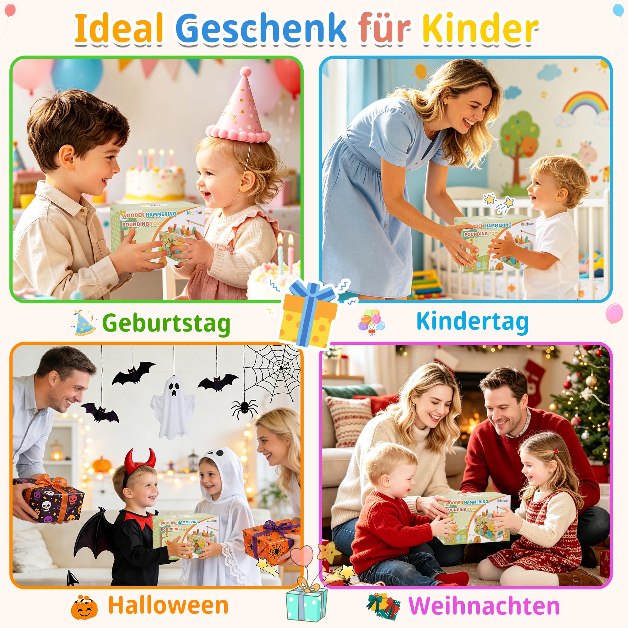 Baby Spielzeug ab 1 2 3 Jahre, Montessori Spielzeug ab 1 Jahr, Music Kinderspielzeug Xylophon, Magnet Angelspiel, Hammerspiel Motorikspielzeug, Holzspielzeug Geschenk Mädchen Junge Kind 1 2 3 Jahre