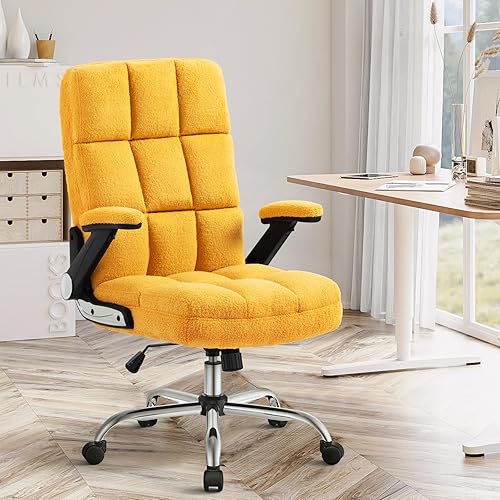 Miniatura 2 de SEATZONE Silla de oficina en casa con respaldo alto, cómoda silla de escritorio ejecutiva de piel sintética con ruedas y brazos abatibles, silla de