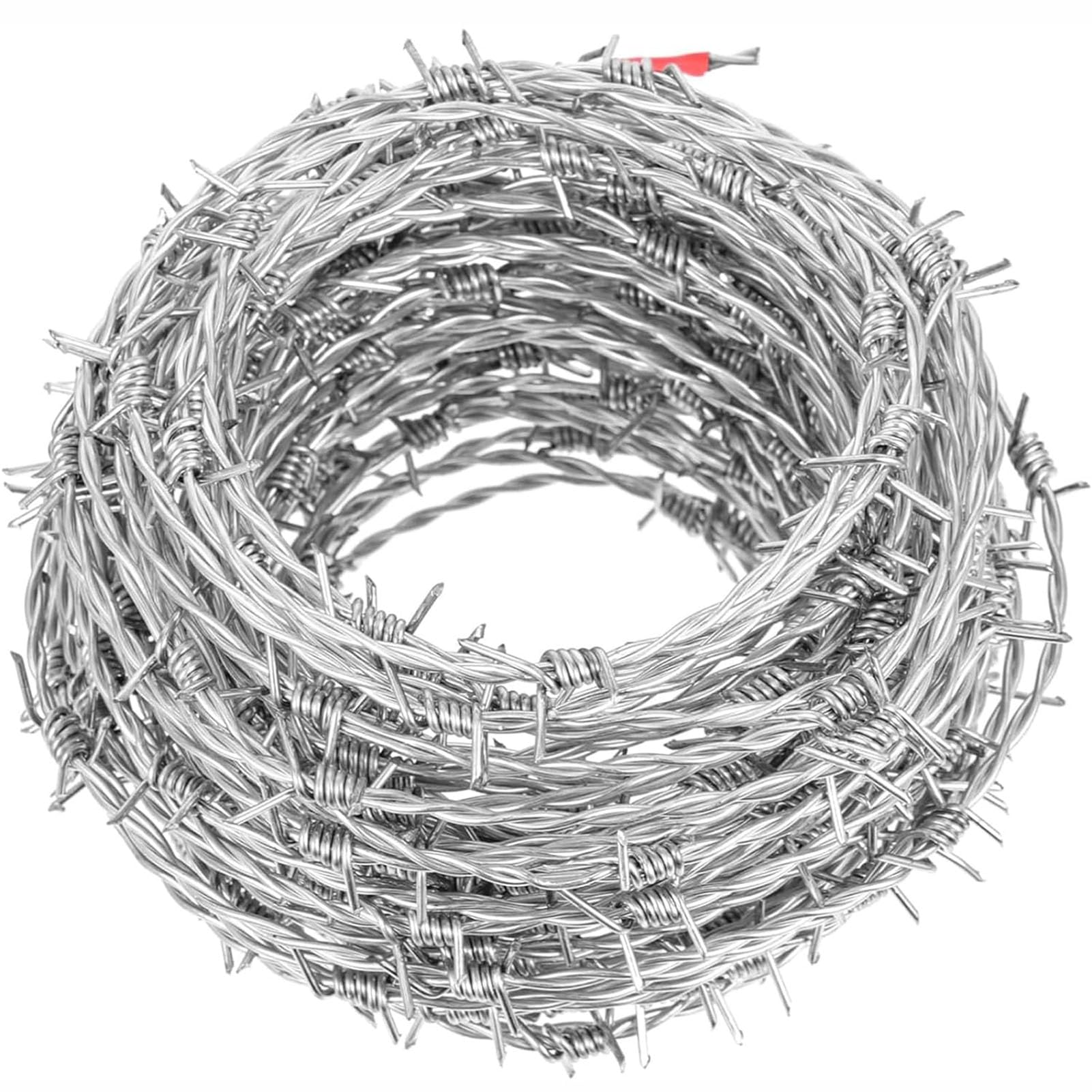 Rollo De Alambre De Púas, Alambre Espino Galvanizado Alambre De Espino Anti-Escalada Anti-Robo Malla De Alambre Valla Aislamiento De Espinas Medidas De Seguridad para Valla Forestal ( 2.8mm 100M)