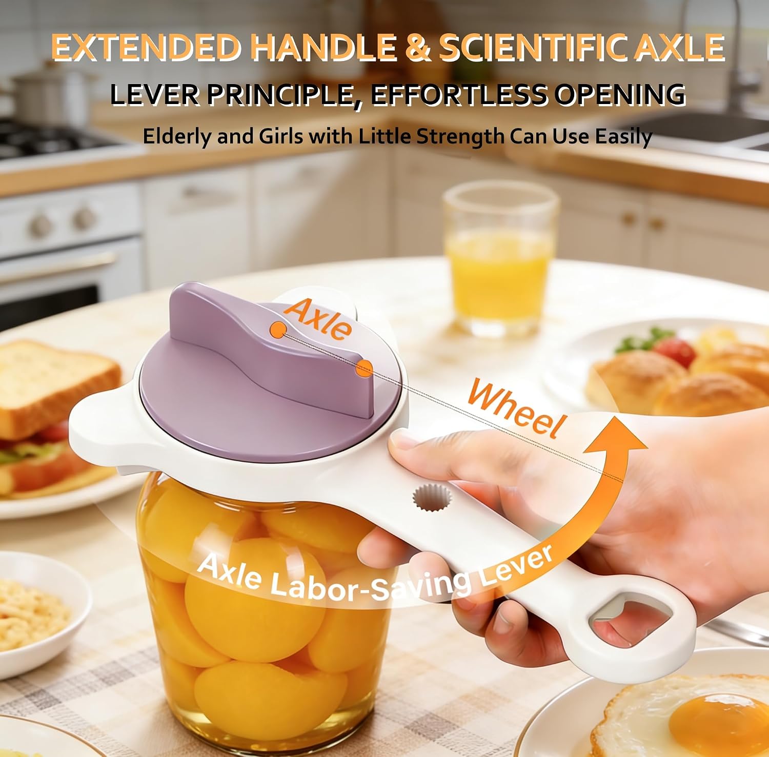 New 4-in-1 Jar Opener,Ergonomic Adjustable Stainless Steel Bottle Opener,Multi-Functional Telescopic Jar Opener,Suitable for Opening Various Sauces, Canned Goods, and Beer 2PCS