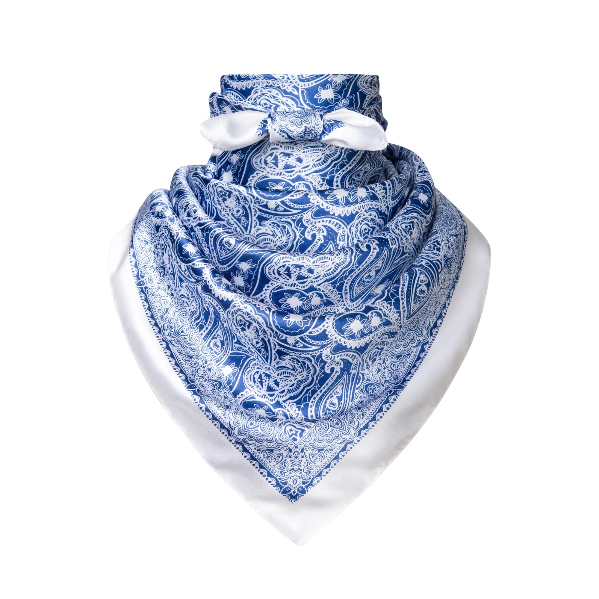 35" Men's Silk Cowboy Scarf - Oversized Western Bandana Neckwear, Large Square Scarf with Gift Packaging
