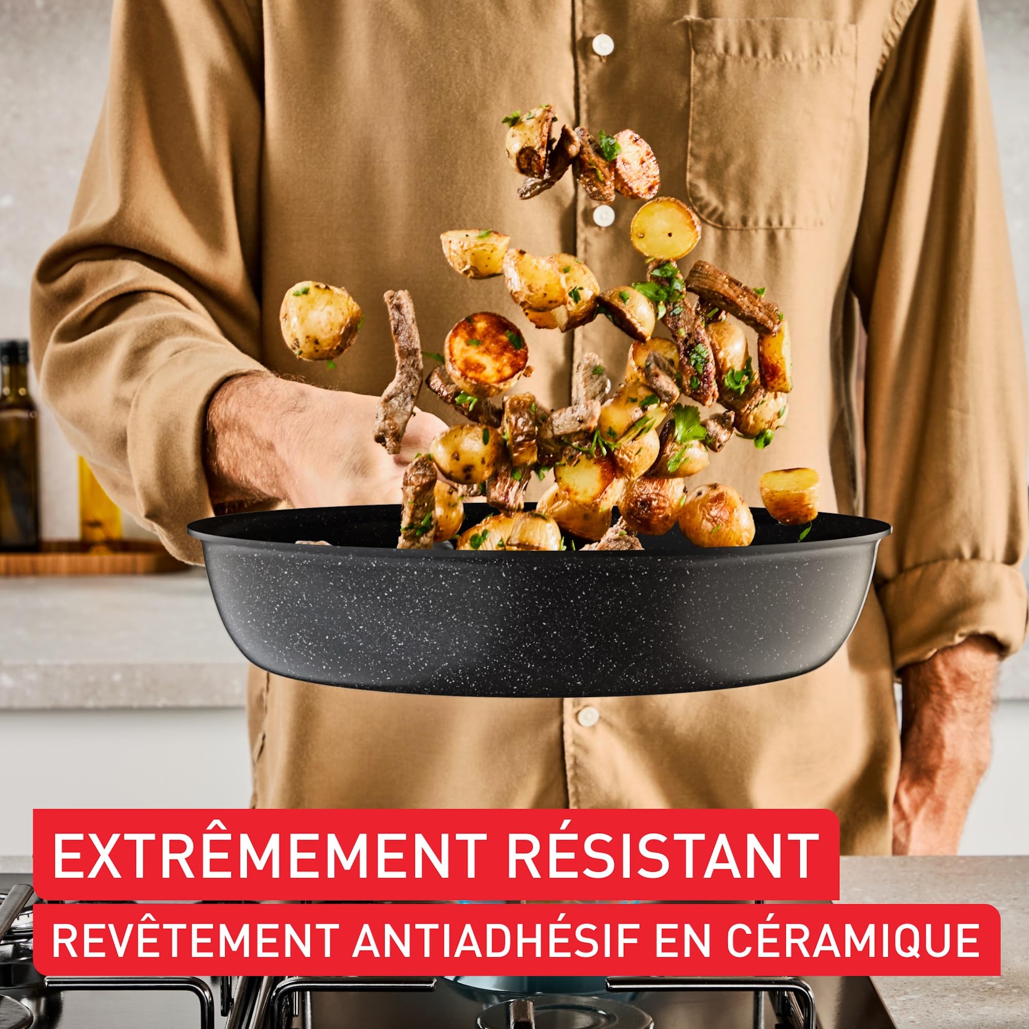Tefal Explore Ceramic, Poêle à pancake 28 cm, Revêtement en céramique antiadhésif haute performance, Compatibilité induction, G2143932