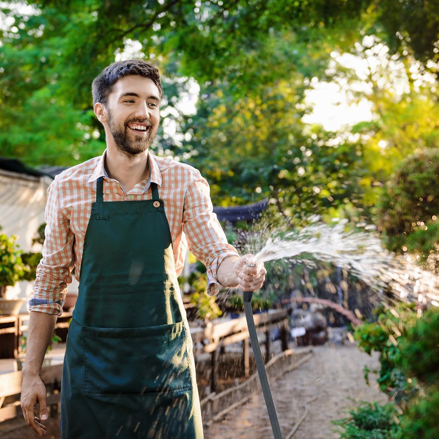 LINEX Lightweight Garden Hose 100 ft Ultra Flexible, Kink-Free for Outdoor Water Hose Non-Expanding, Burst-Resistant, Heavy Duty RV Hose 5/8 inch