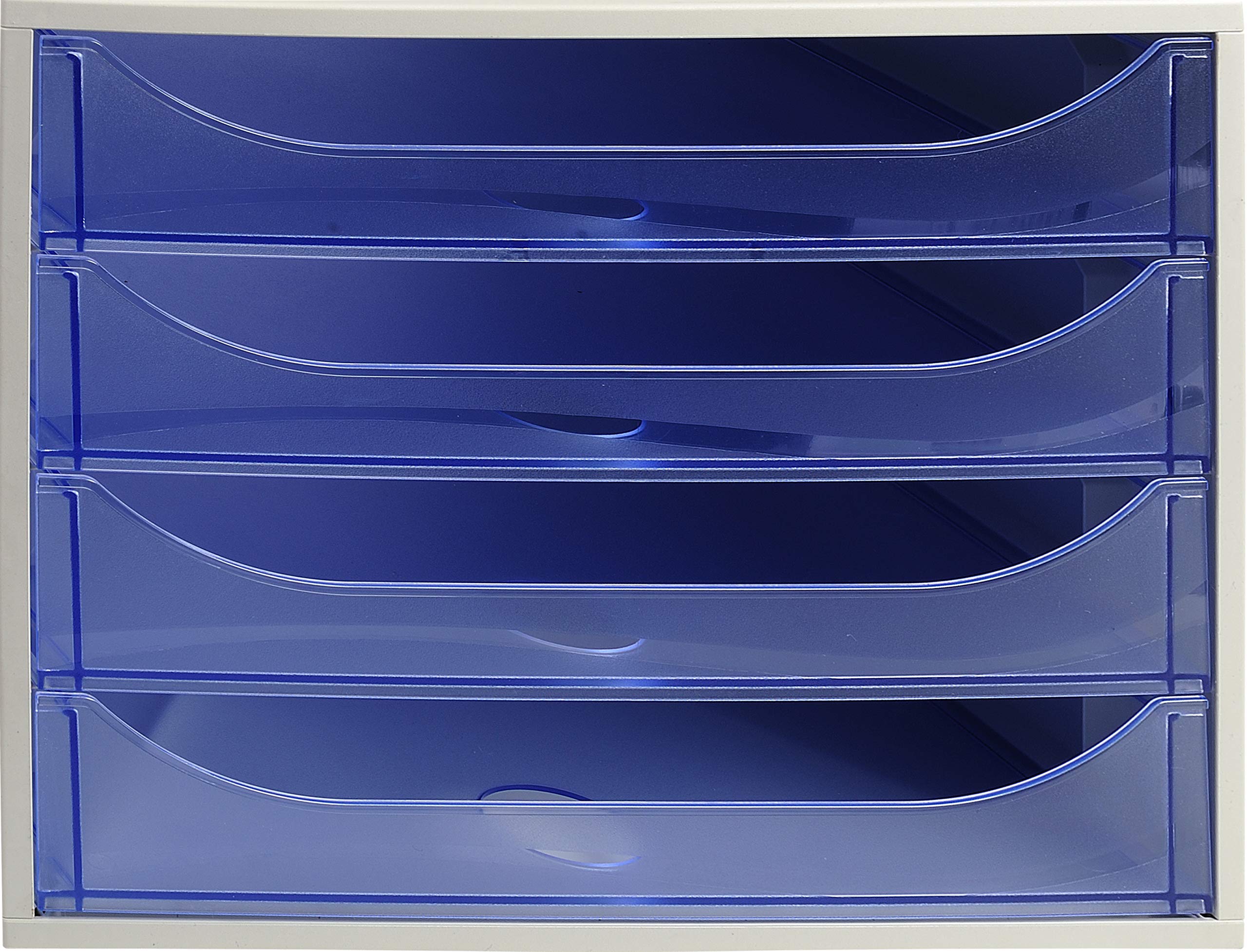 Exacompta Linicolor 4 Drawer Desk Organiser - Blue - A4+