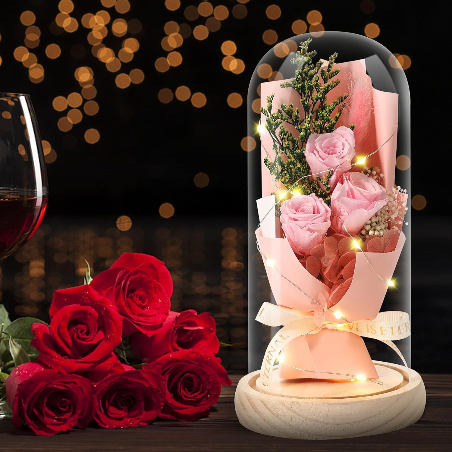 Mother' s Day Gifts Forever Flowers Bouquet, Preserved Flowers for Delivery Prime Gifts, for Her, Mom, Wife Suitable for Birthday, Mother’s Day, Anniversary, Christmas, Wedding. (Pink) - Image 8