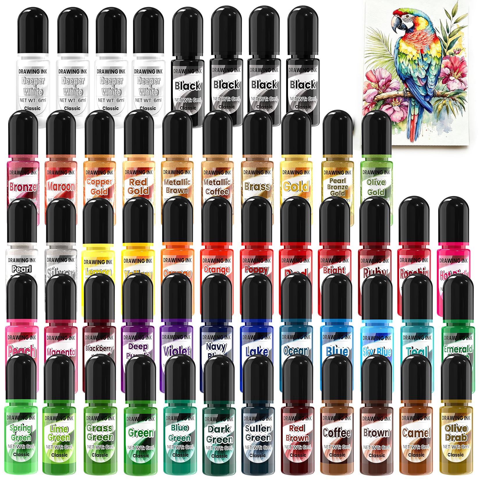 Alcohol Ink - 54 Colors Alcohol Ink Set, Quick Dry Acrylic D -1