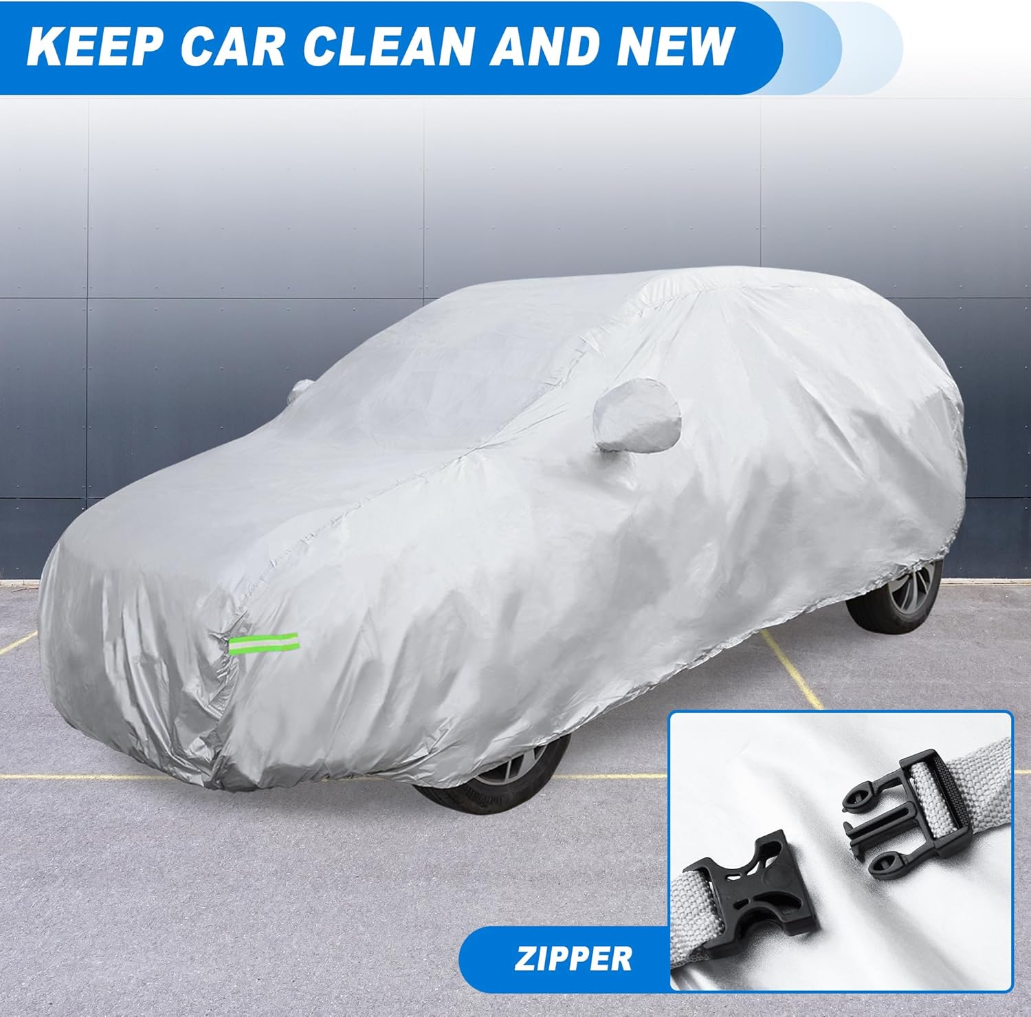 ACROPIX 2XXL Waterproof Car Cover for SUV Cars All-Weather Protection Against Rain, Sun, Snow Full Exterior Cover with Windproof Straps Universal Fit for SUVs