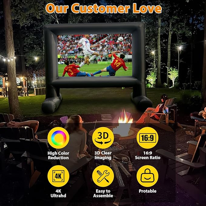 Pantalla Inflable Estgora 14FT para Proyector Exterior miniatura 7