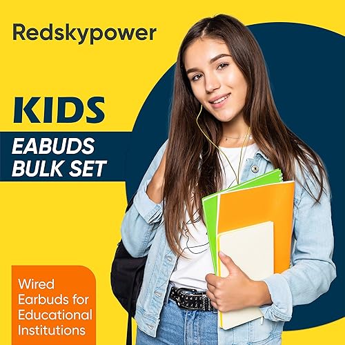 Miniatura 2 de Paquete de 10 auriculares con cable multicolor para niños, empaquetados individualmente, auriculares desechables, ideales para estudiantes en