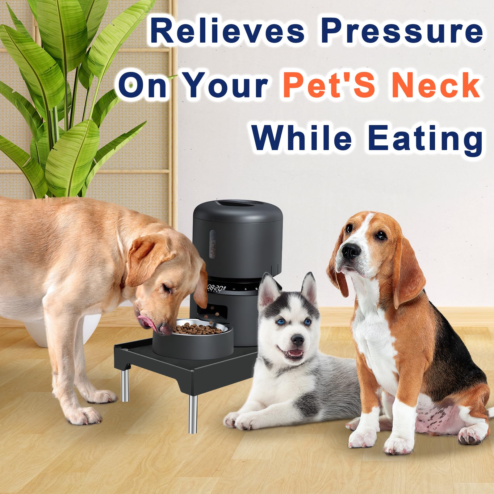 Beautyflier Soporte elevado para comedero de perros, soporte elevado para comederos automáticos de gatos y perros, soporte dispensador de cuenco de agua para perros, soporte ajustable, se adapta a