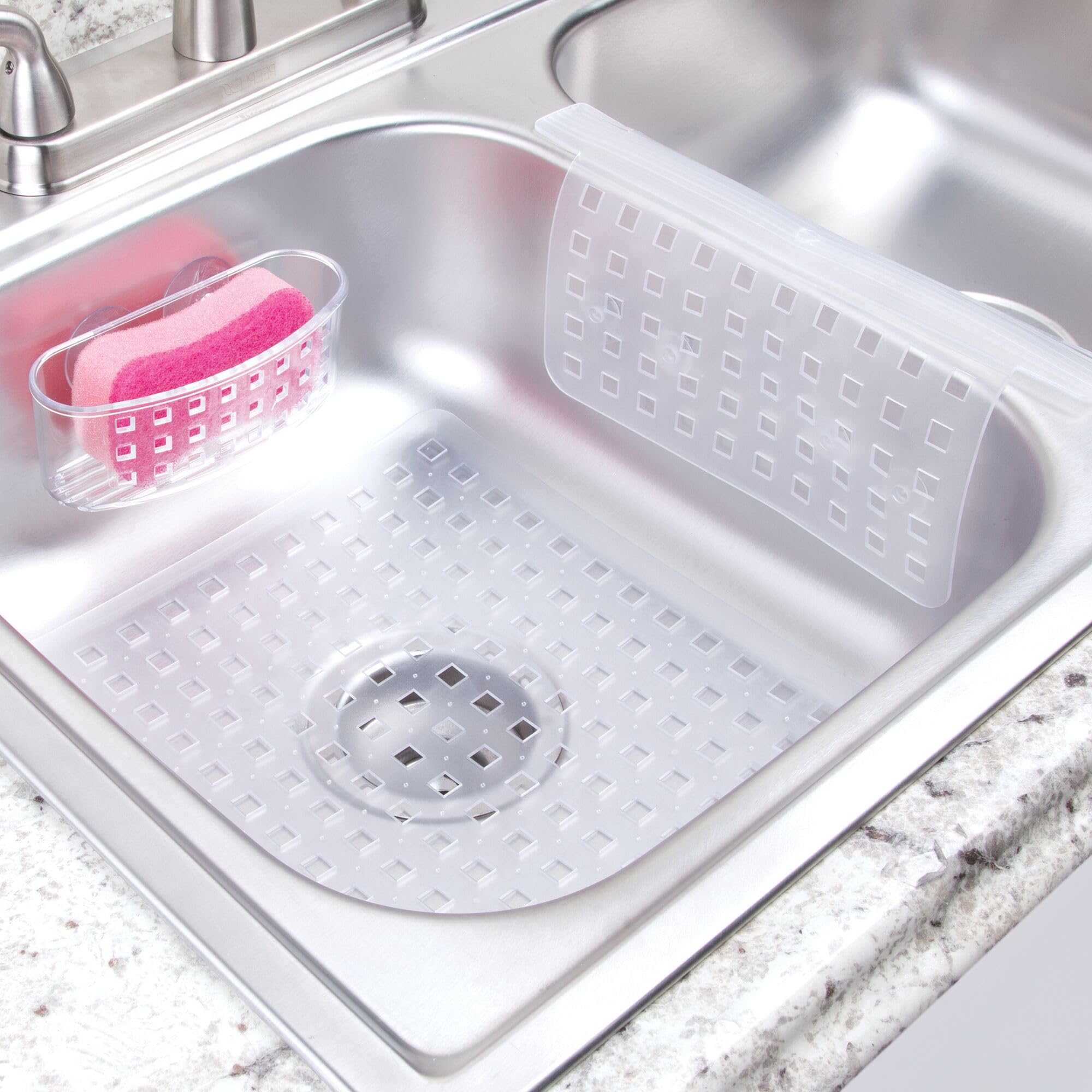 iDesign - Cesta de baño con ventosa, transparente