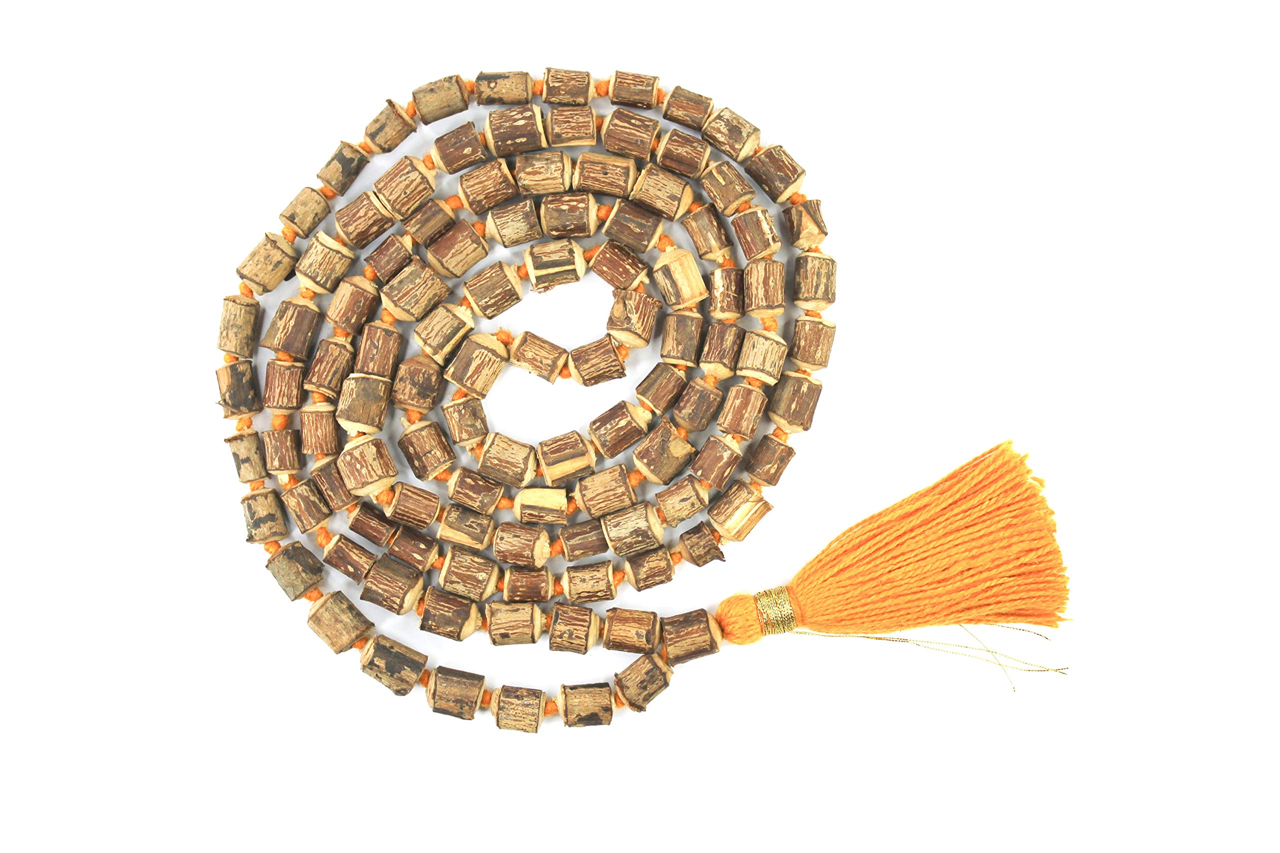 IS4A Natural Hare Krishna Tulsi Wood Holy Basil Mala 108+1 Hindu Japa Necklaces Meditation Beads Rosary