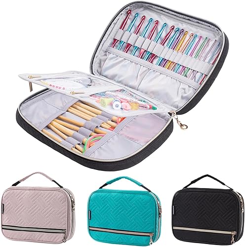 MYBAGZING Gancho de ganchillo vacío  Estuche organizador de ganchillo acolchado  Soporte de gancho de ganchillo para agujas de tejer circulares, disponible en Yaxa Venezuela