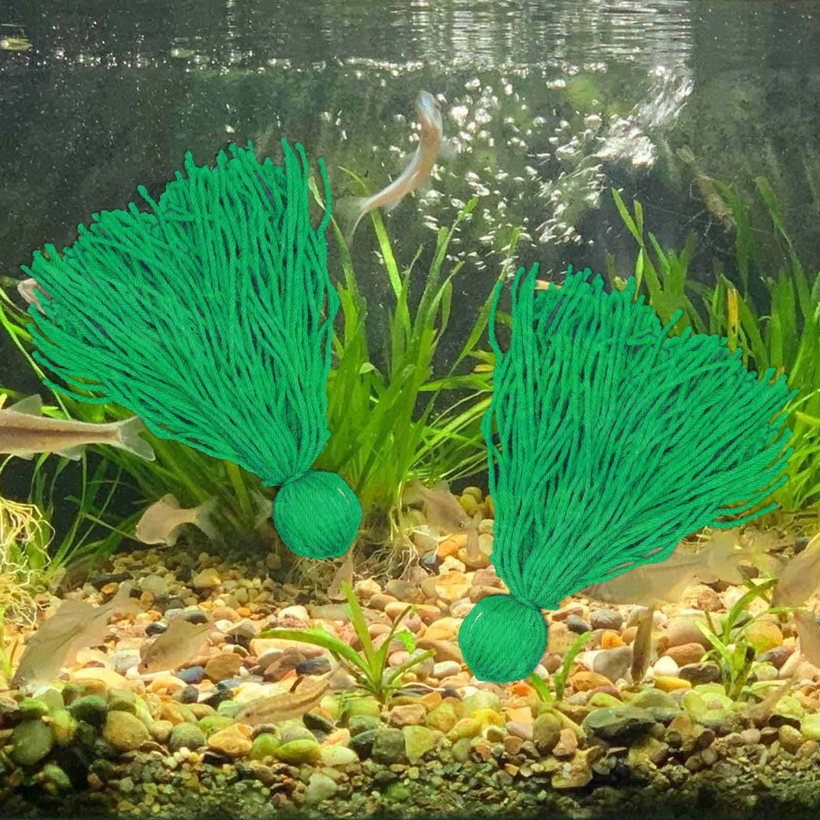 2 Pack Fish Spawning Mop, Weighted Sinking Aquarium Breeding Mop, Green
