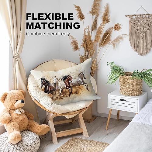 Miniatura 4 de Fundas de almohada de 12 x 20 pulgadas, regalos para amantes de los caballos, fundas de almohada lumbares decorativas para el hogar, sala de estar,
