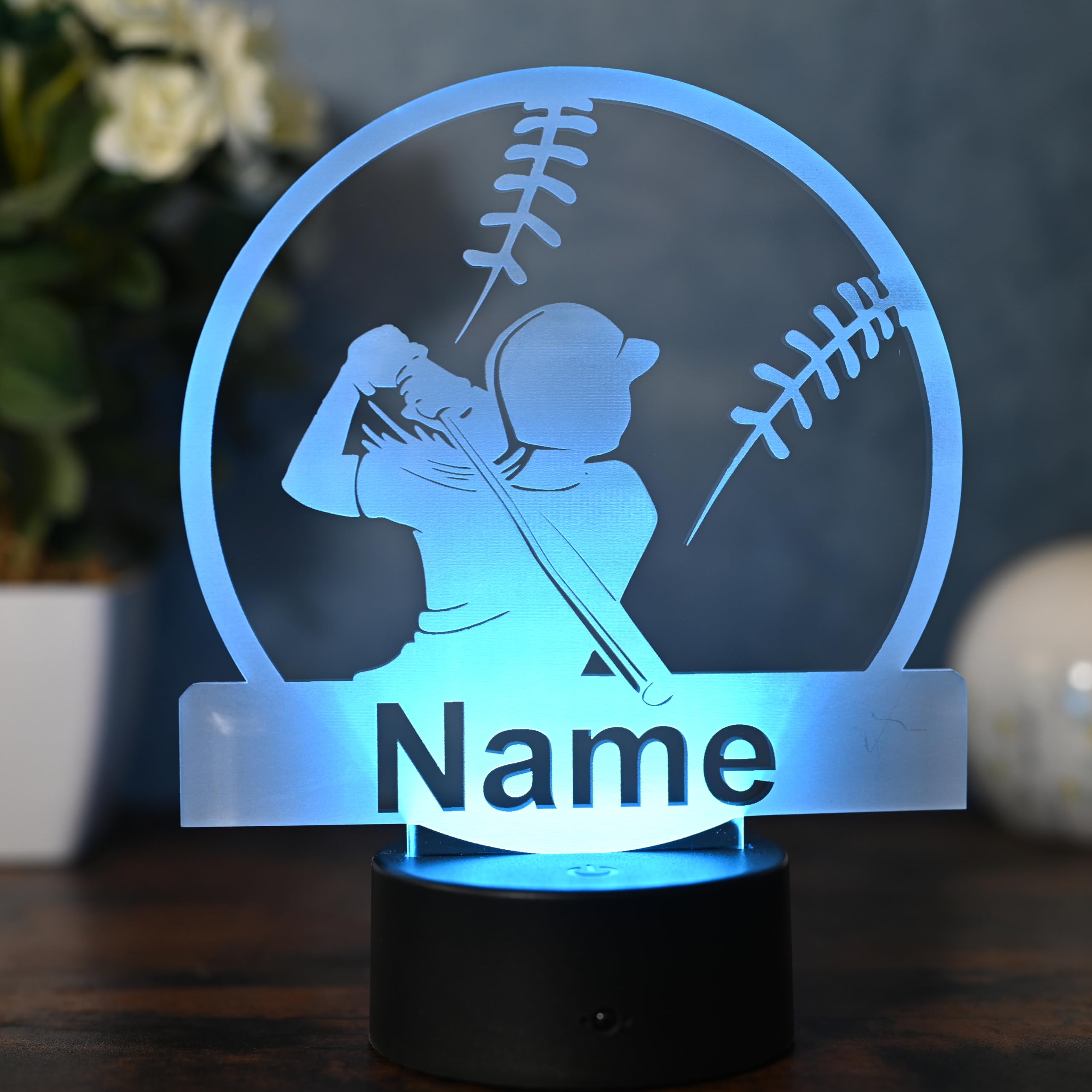 Lampe de baseball personnalisée - Cadeau pour joueurs et fans