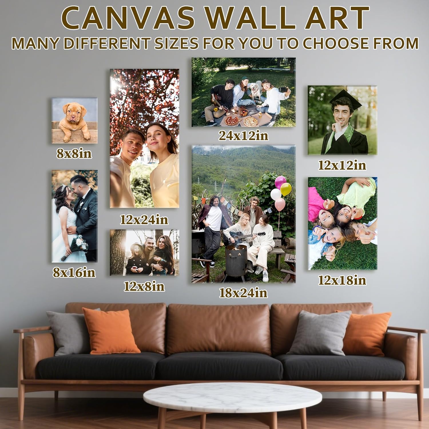 Custom Canvas Prints with Your Photos - Personalized Pictures Print, Customized Photo Gifts, Wall Art Poster Canvas Printing for Wedding, Family, Baby, Pets, Home Office Decor, Wrapped Frame 8x12 - Image 6