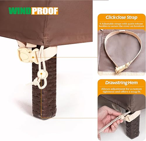 Miniatura 20 de F&J Outdoors Fundas para sillas de patio, impermeables, resistentes a los rayos UV, resistentes a los rayos UV, para exteriores, para silla