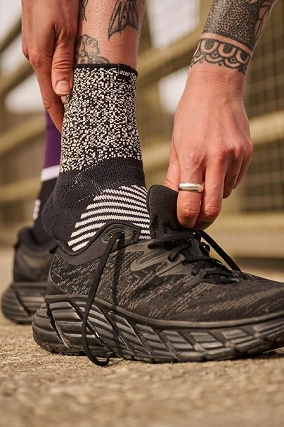 CEP Max Support Ankle Sleeve, Black/White, Unisex, M