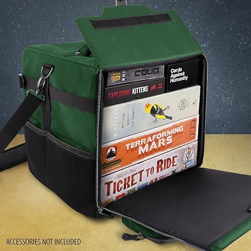 Miniatura 29 de ENHANCE Bolsa de hombro para juego de mesa, almacenamiento reforzado para juegos de mesa con correa acolchada para el hombro y bolsillos de Negro
