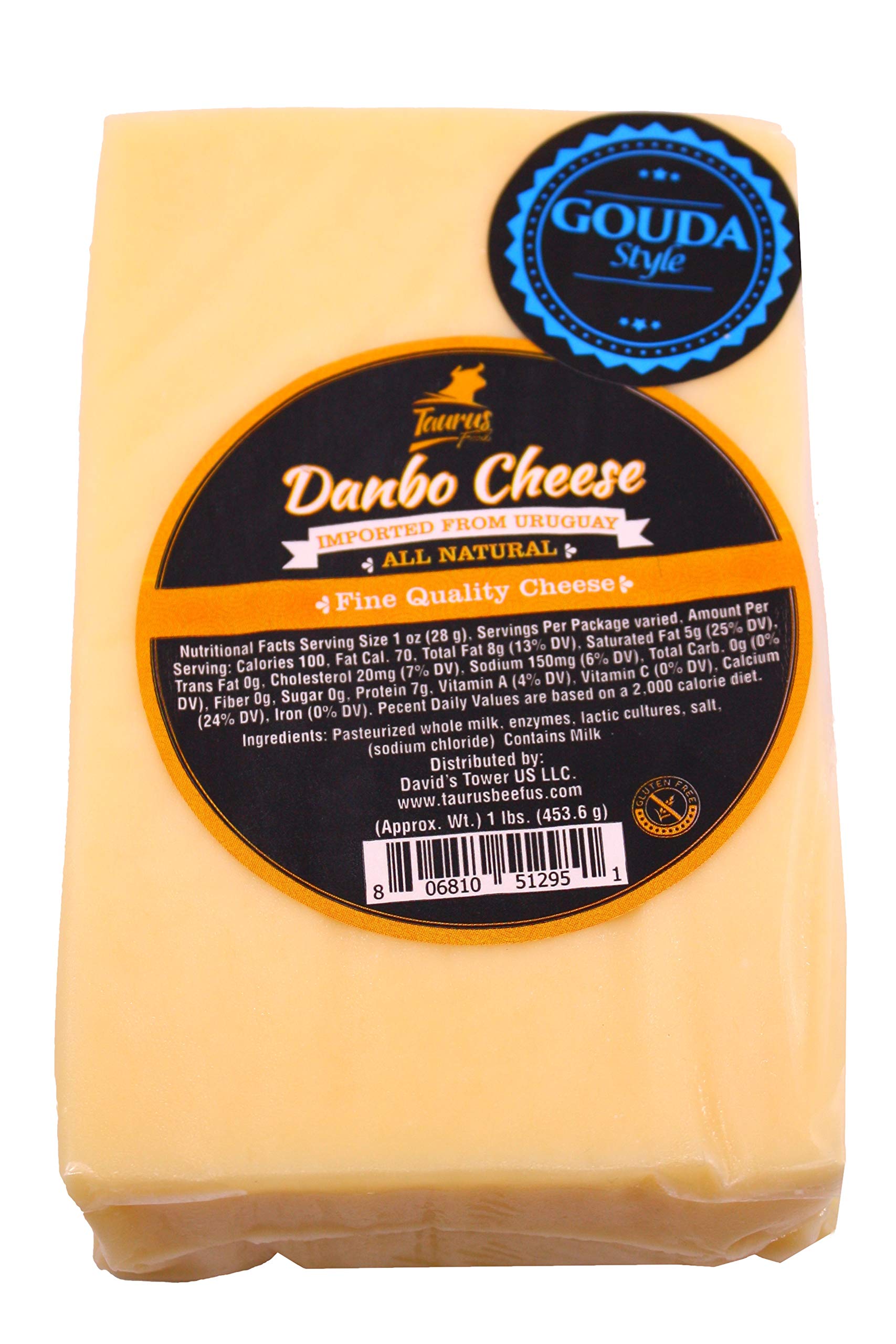 Danbo Uruguayan Matured - Semi-soft - Aged Danish Cheese - Gluten & Hormone free 1 Pound