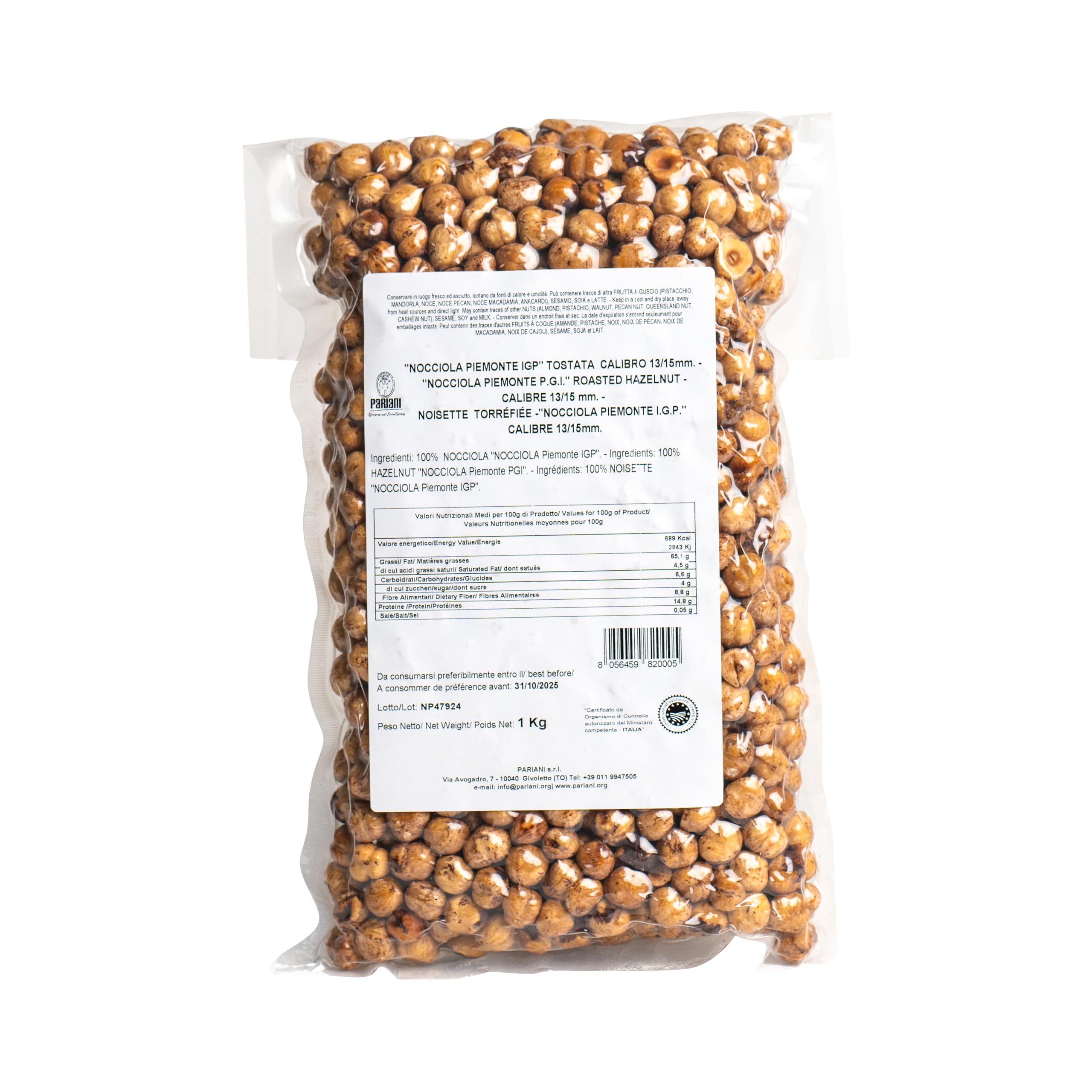Pariani - "Nocciola Piemonte IGP" tostata, 1Kg