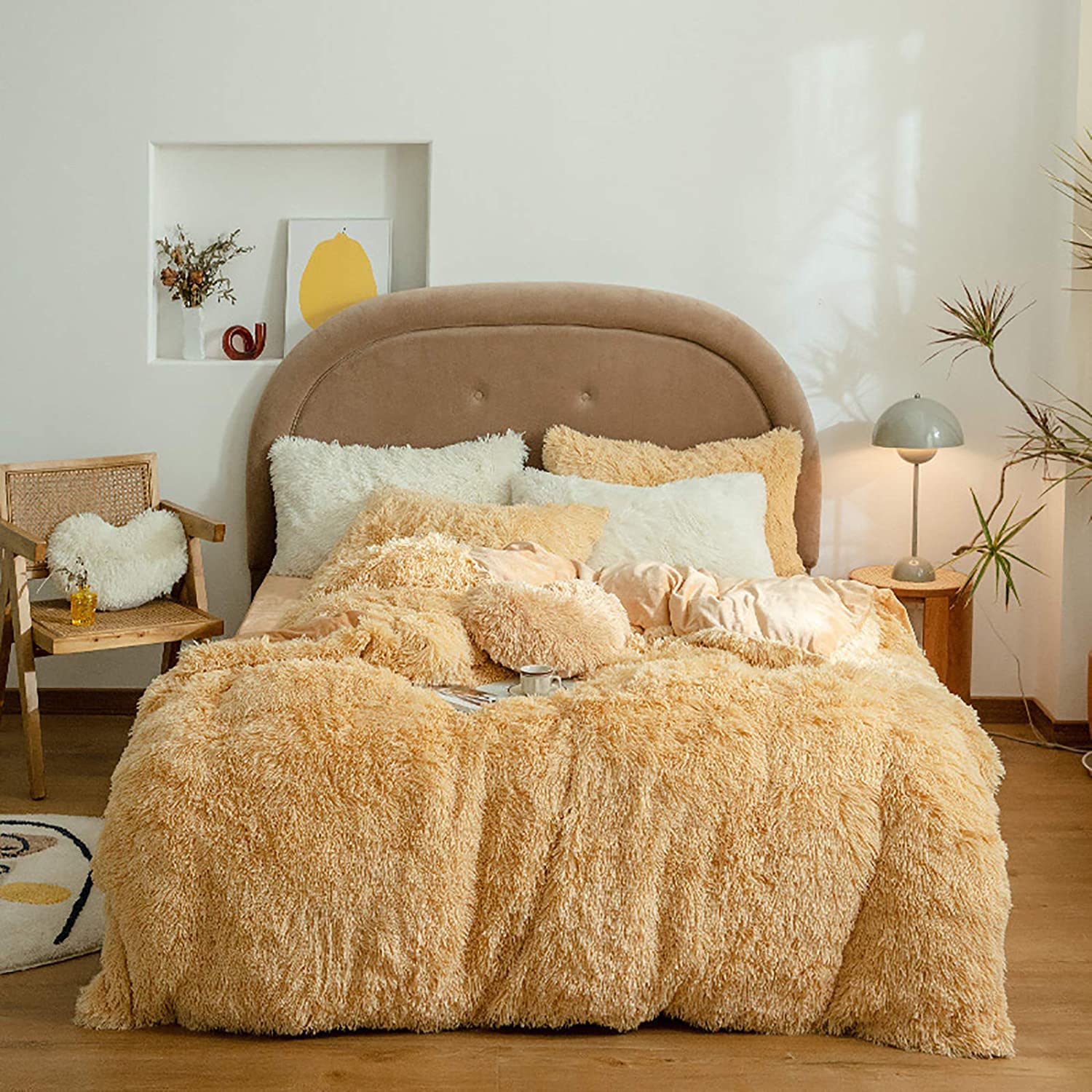 Couverture de couette moelleuse 150x200cm en flanelle shaggy couleur uni