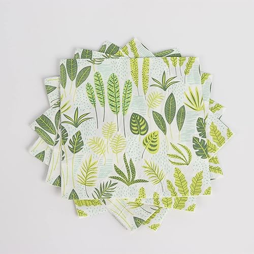 Miniatura 7 de 20 servilletas desechables verdes Servilletas de cena de 2 capas impresas botánicas Servilletas de papel para cenas, fiestas, uso diario